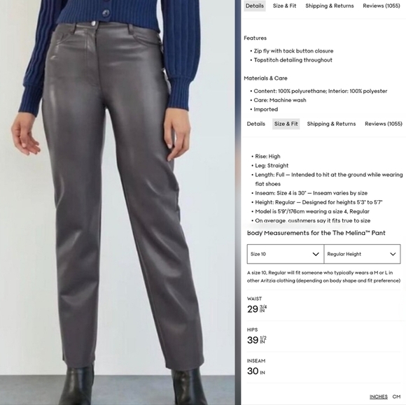 🇨🇦 Aritzia Wilfred Melina Pants Long Argentique - Picture 15 of 16